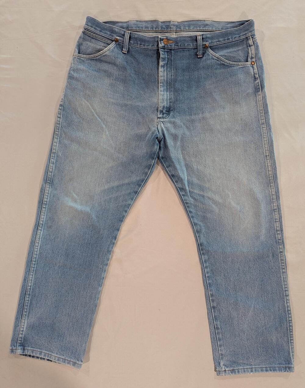 Wrangler Jeans Mens 40x30 Blue Light Wash Cowboy Cut Bootcut Denim 13MWZPW